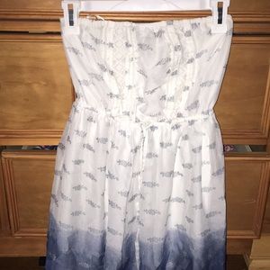 Mudd  dress blue and whit strapless laced dress